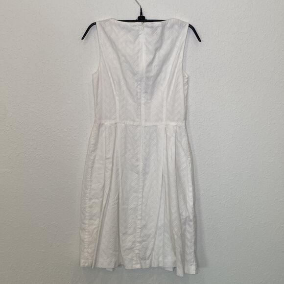 Anne Klein Lightweight Cotton Sleeveless Midi Dress Chevron Pattern EUC Sz 6 - Picture 5 of 12